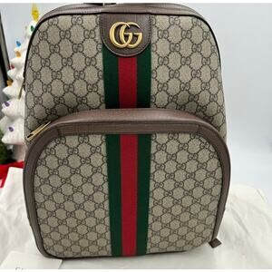 Gucci Ophedia GG Supreme, canvas and leather backpack made in Italy NWT